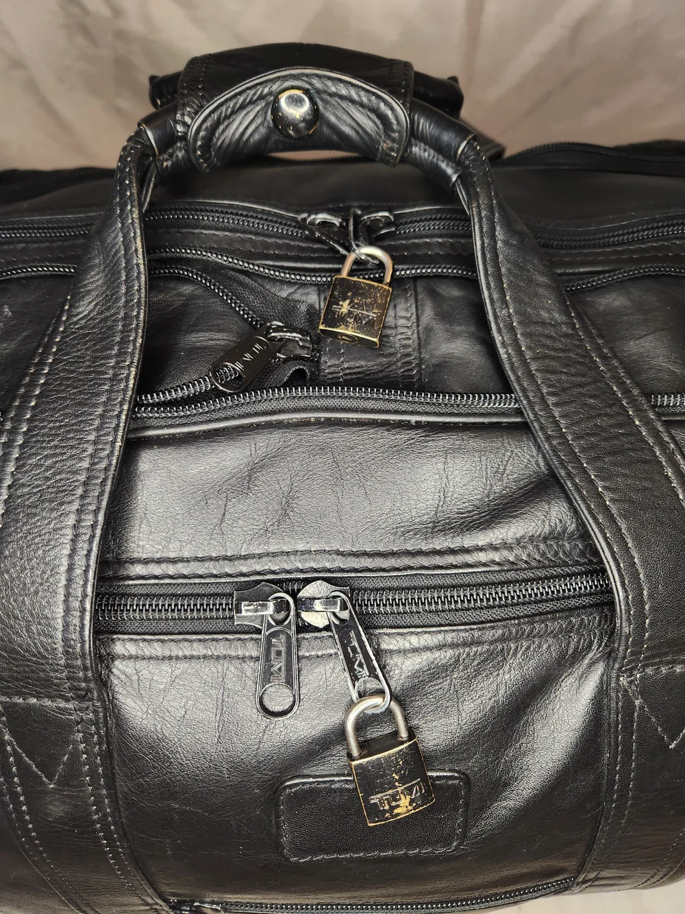 VTG TUMI COLOMBIAN DUAL EXPANDABLE NAPA LEATHER BRIEFCASE CARRYon BAG BLACK